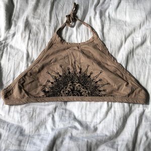 TAN HALTER TOP